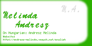 melinda andresz business card